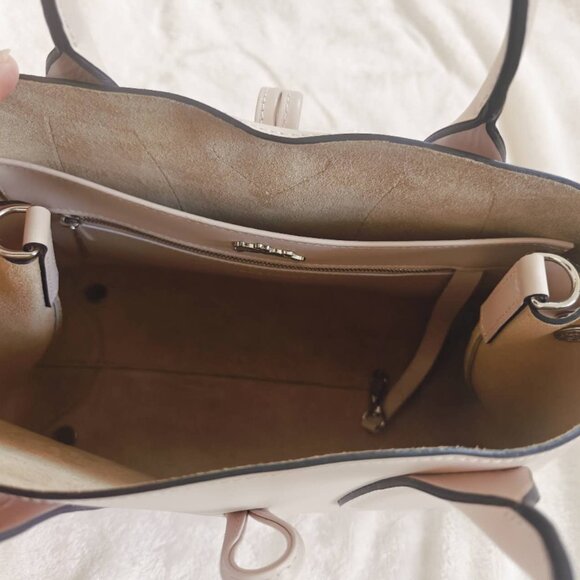NWT LONGCHAMP ROSEAU M HANDBAG Ecru Leather - Picture 9 of 10